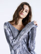 Pull col V imprimé python majorité viscose femme-1