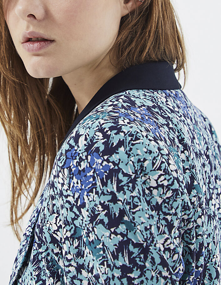 Women’s Sea Flowers print suit jacket + contrasting collar-5