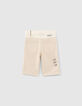 Boys&rsquo; ivory denim Bermudas with embroidery and patches-3