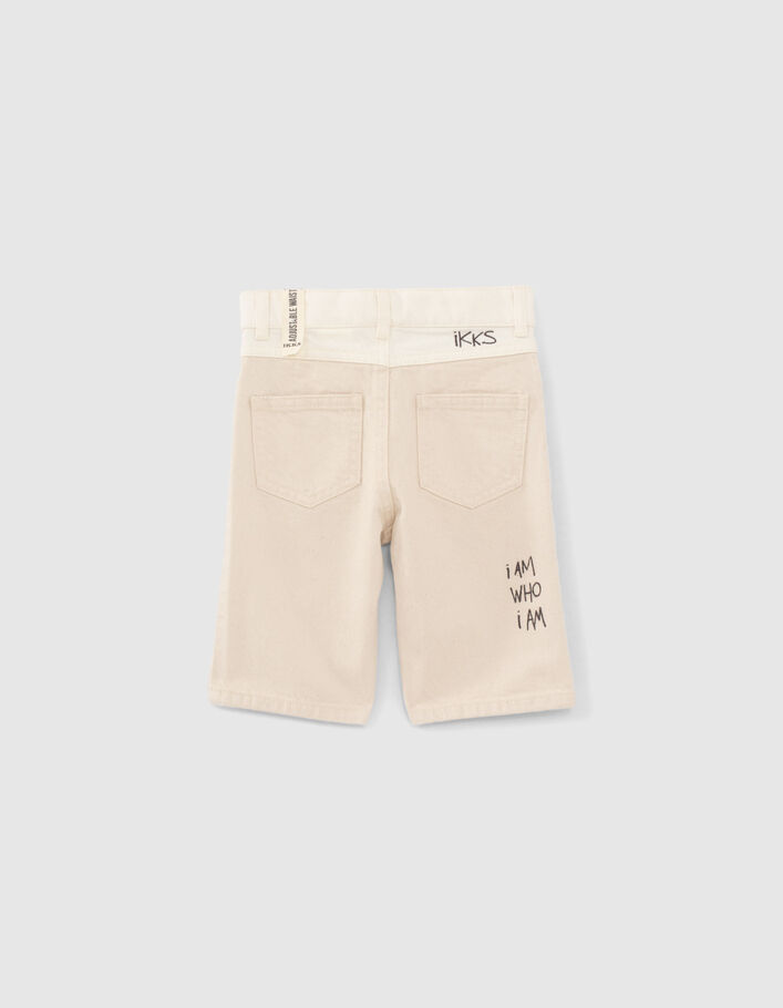 IKKS Bermuda Bébé Garçon 100% Coton - Réversible Bleu Marine/Imprimé Mer, Taille Élastiquée