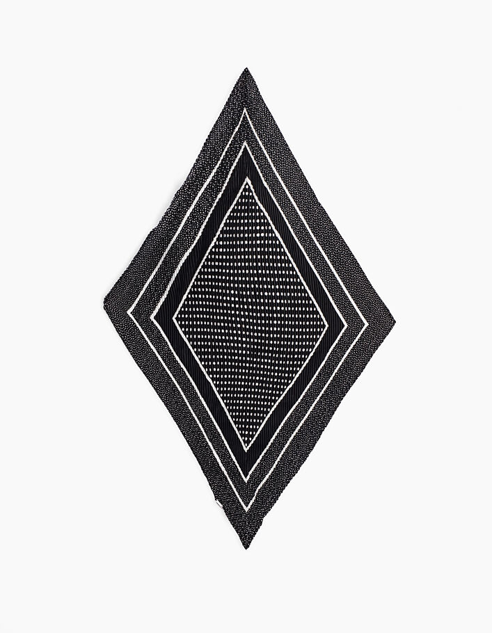Girls’ black diamond micro print pleated scarf - IKKS