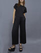 Zwarte large broek plissé gerecycleerd Dames-4