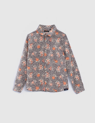 Boys’ grey and orange shirt with motifs - IKKS