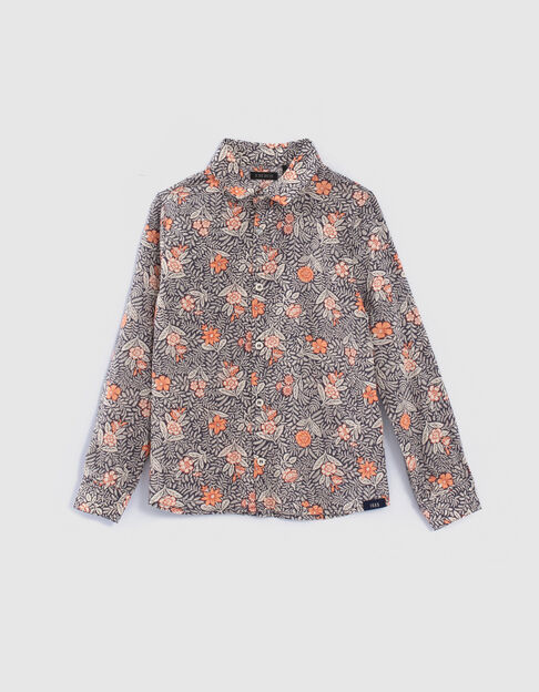 Camisa gris y naranja diseño niño - IKKS
