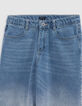 Blaue LARGE-Mädchenjeans Waterless mit Deep-Dye-Effekt-5