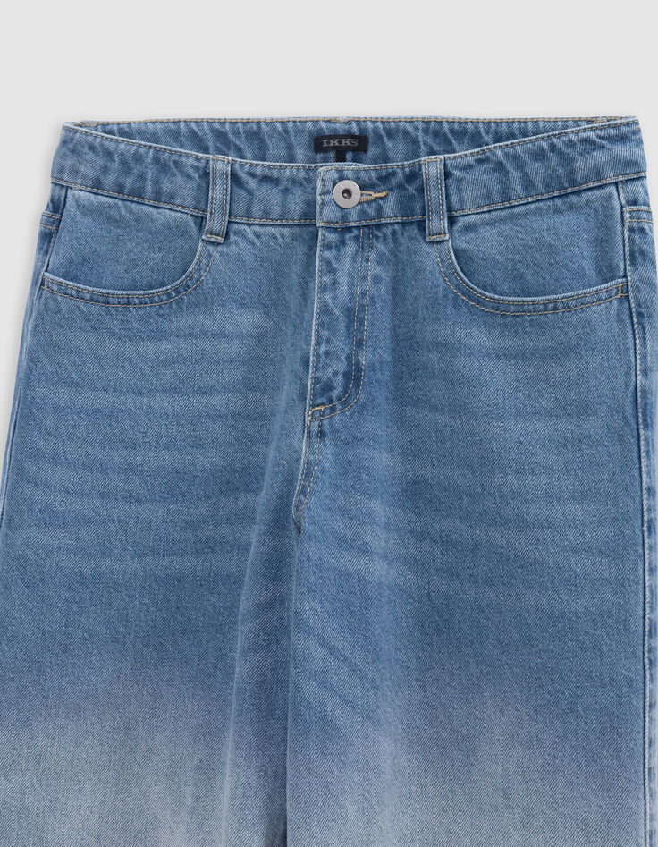 Blaue LARGE-Mädchenjeans Waterless mit Deep-Dye-Effekt-5
