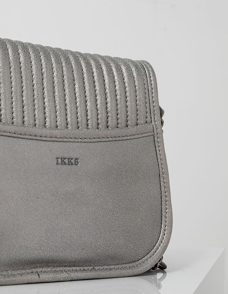 Women’s The Cameraboy silver smooth leather bag-5