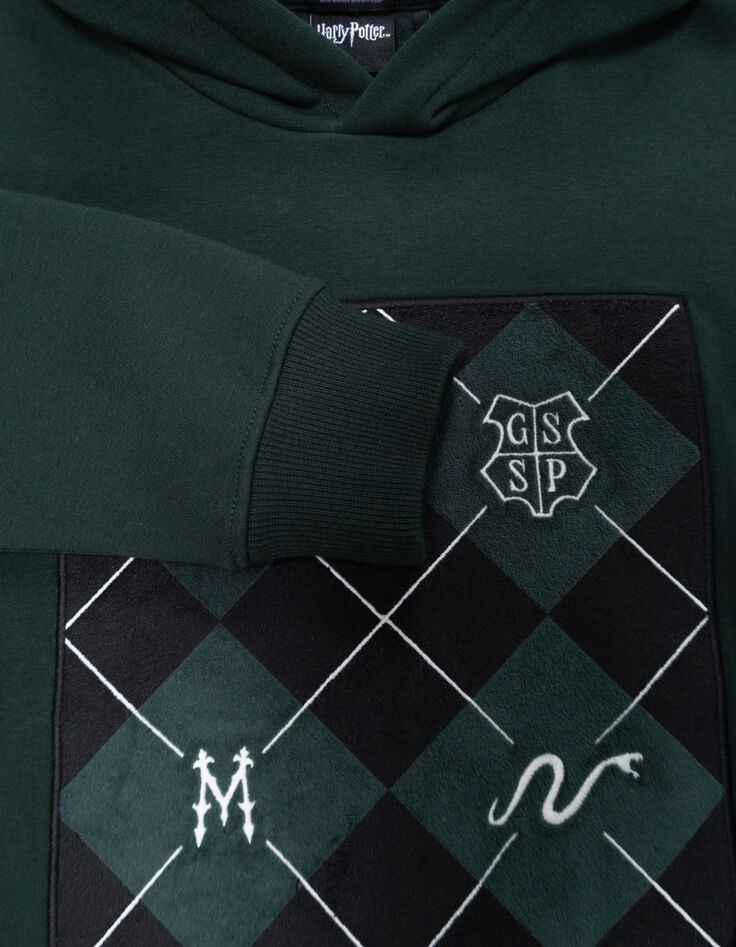 Sudadera verde damero bordado Harry Potter niño-7 Sudadera verde damero bordado Harry Potter niño-7