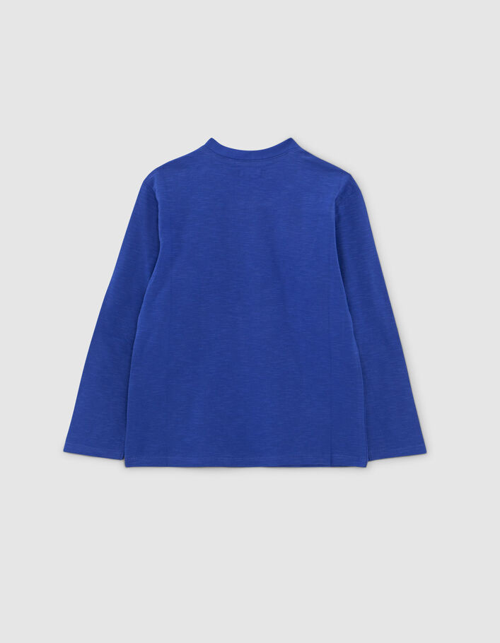 Camiseta azul eléctrico algodón ecológico bulldog niño-4