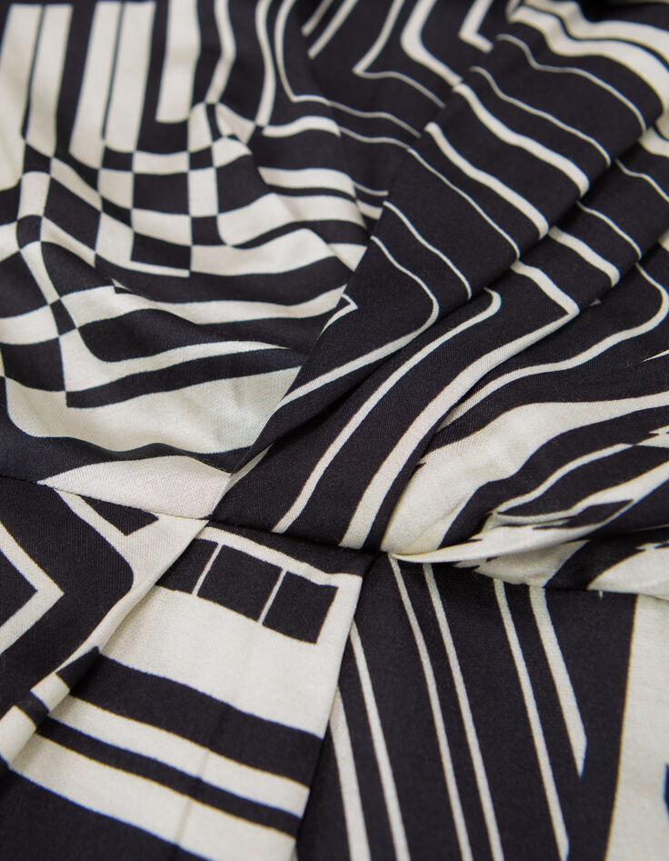 Pure Edition-Robe noire drapée graphique Art Déco Femme-7