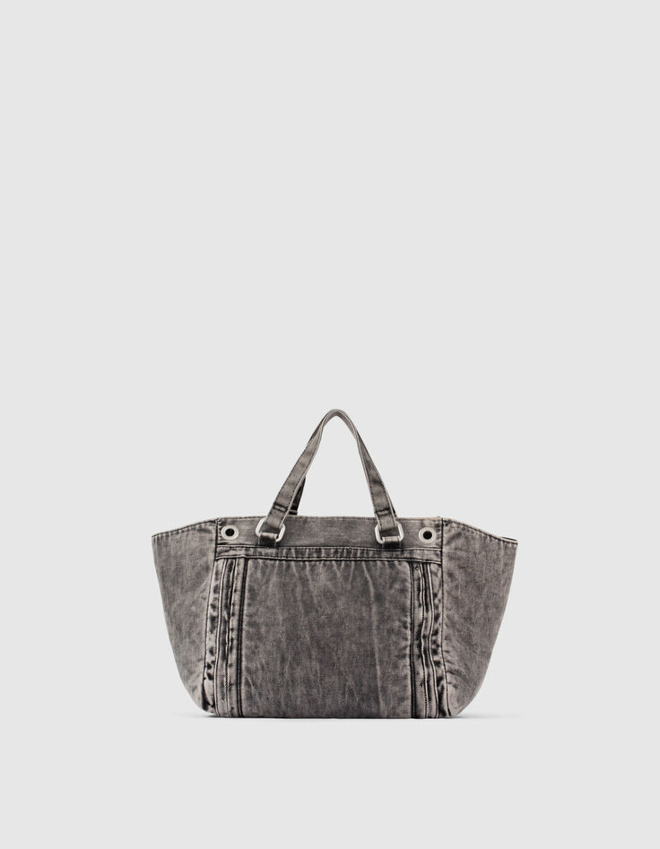 Sac LE 1440 MEDIUM DENIM matelassé chevrons femme-3