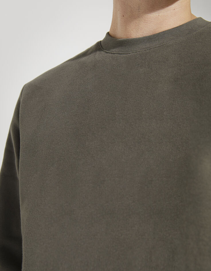 Men&rsquo;s khaki plain sweatshirt-5