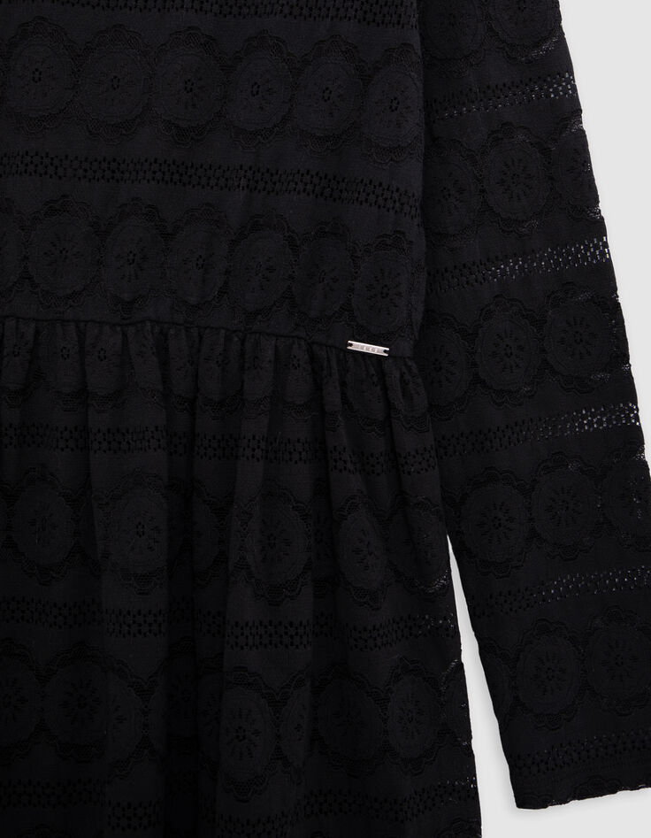Girl's all-lace black dress-4 Girl's all-lace black dress-4