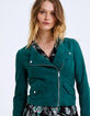 Women’s green goatskin leather jacket-5