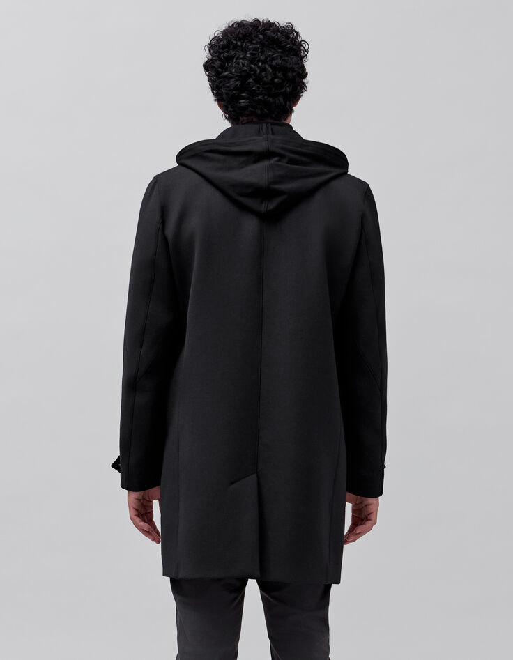 Trench noir à parementure-capuche amovible Homme-3