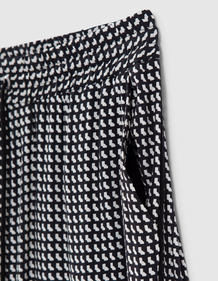 Zwarte broek LENZING™ ECOVERO™ grafische print Dames - IKKS