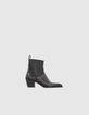 Boots chelsea en cuir coloris noir clous allover femme-1