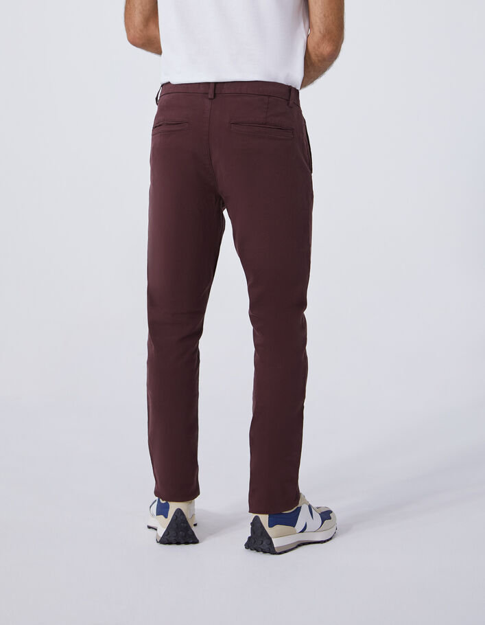 Pantalon chino SLIM burgundy Homme-3