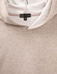 Girls&rsquo; beige hooded T-shirt with XL print on back-3