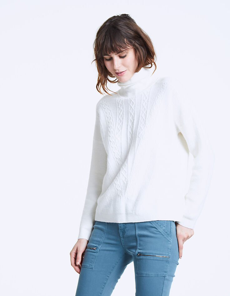 Women’s cable knit wool sweater-2 Women’s cable knit wool sweater-2