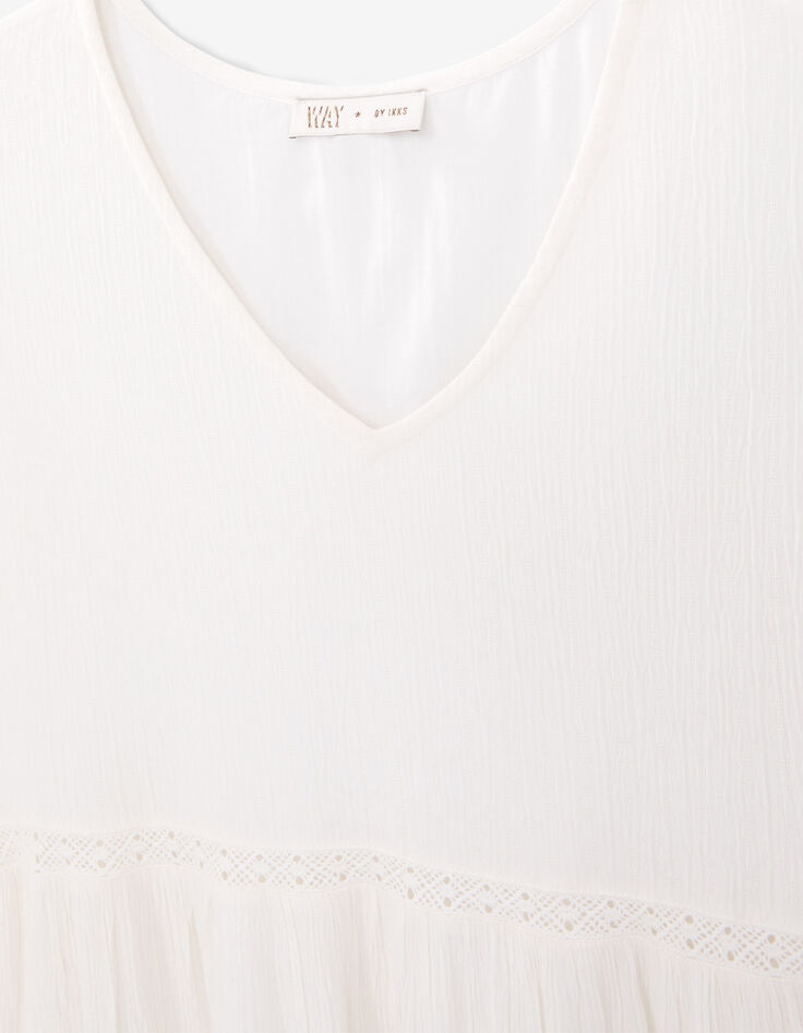 Robe blanc cass&eacute; LENZING&trade; ECOVERO&trade; fille-2