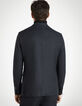 Chaqueta negra jacquard algodón lino Hombre-3