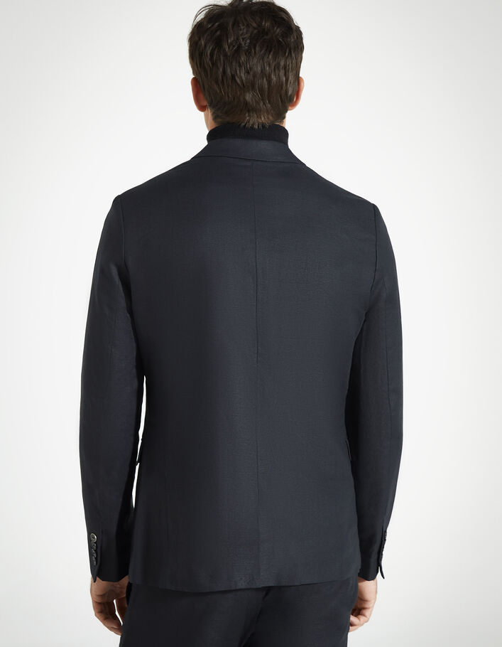 Men’s black jacquard cotton linen jacket - IKKS
