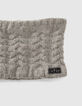 Bonnet et snood gris chiné moyen torsadés bébé fille -5