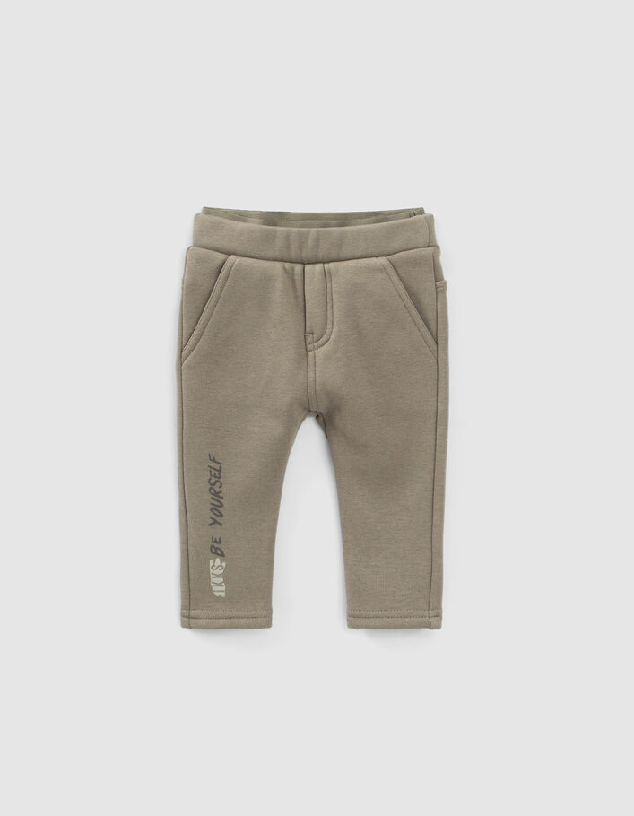 Jogging kaki double ceinture élastiquée bébé garçon-1