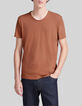 Men’s cognac organic cotton Essential V-neck T-shirt-2 Men’s cognac organic cotton Essential V-neck T-shirt-2