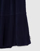Marineblaues Mädchenkleid aus Krepp mit Atebas-Stickerei-6