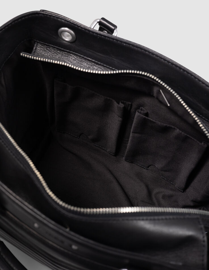Tas 1440 zwart leer bezaaid Maat Medium Dames-6