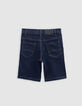 Boys’ upcycled raw denim Bermuda shorts, zipped pockets-5