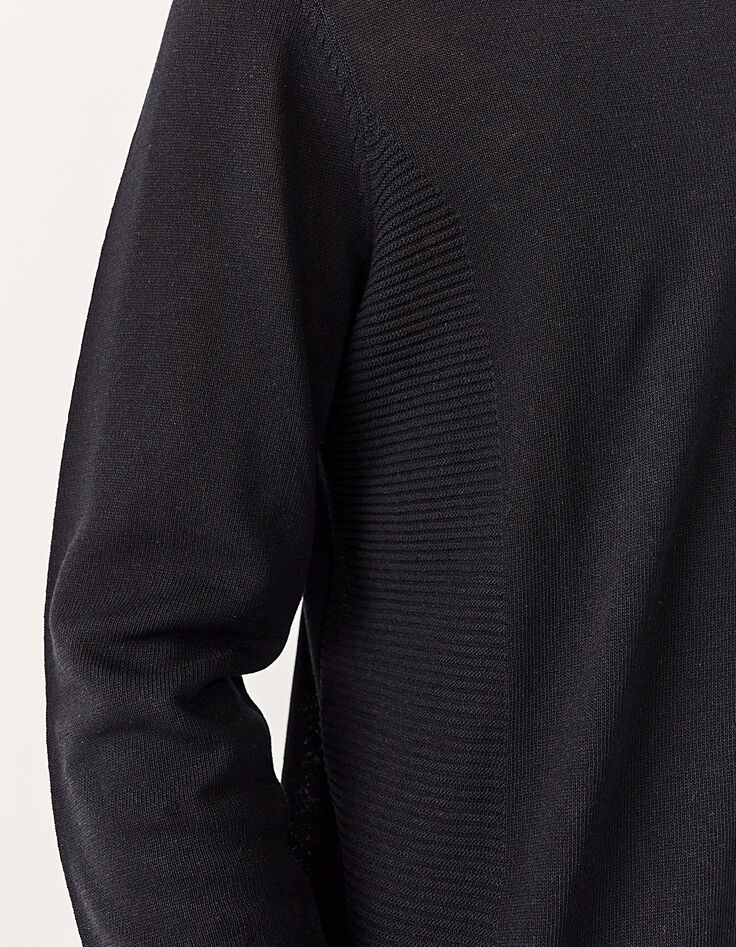 Jersey negro punto con puntadas relieve laterales Hombre -4