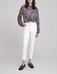 Pantalón vaquero slim blanco stretch cinturón trenzado-1