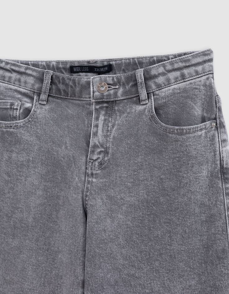 Grijze afgewassen WIDE LEG jeans meisjes-3