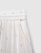 Lange gebroken witte rok gouden borduursels meisjes-6