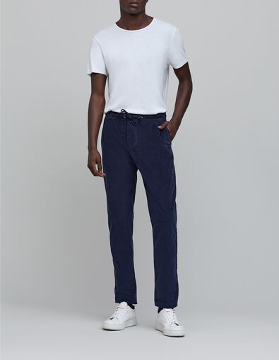 Men's indigo corduroy jogpants - IKKS