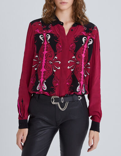 Chemise en viscose imprimé placé femme - IKKS