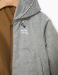 Blouson réversible camel et gris bébé garçon -3