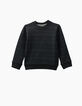 Sudadera reversible negro y granito jaspeado niño -3