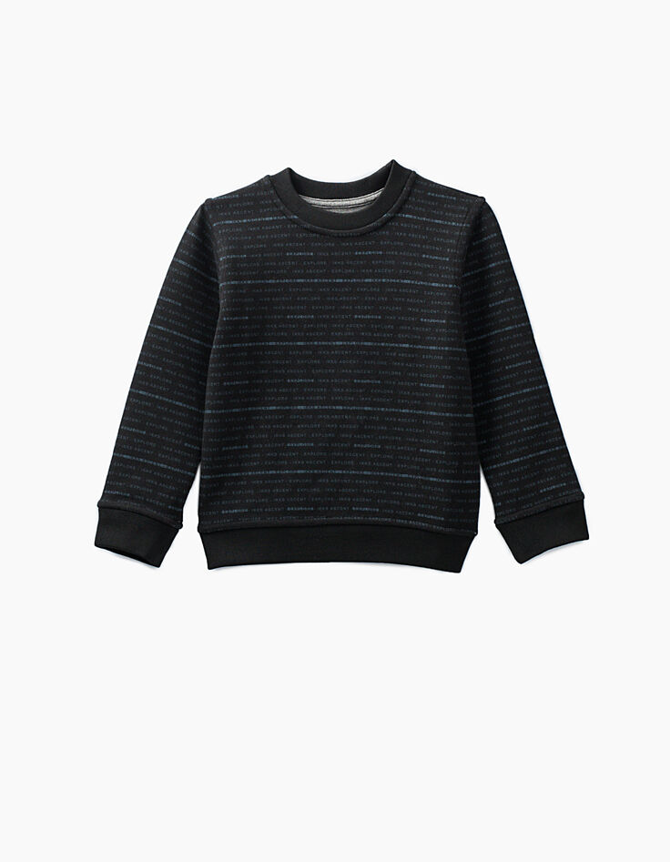 Sudadera reversible negro y granito jaspeado niño -3 Sudadera reversible negro y granito jaspeado niño -3