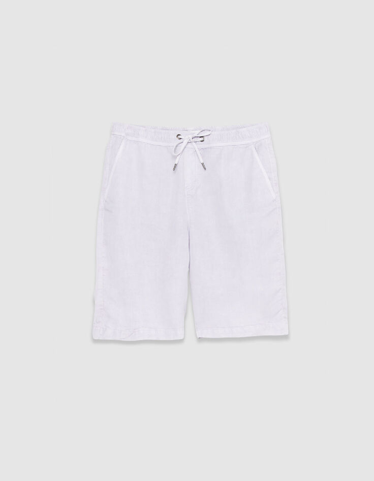Men's lilac Lyocell&reg; and linen Bermuda shorts-9