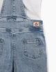 Ensemble robe salopette en jean et tee-shirt blanc fille-7