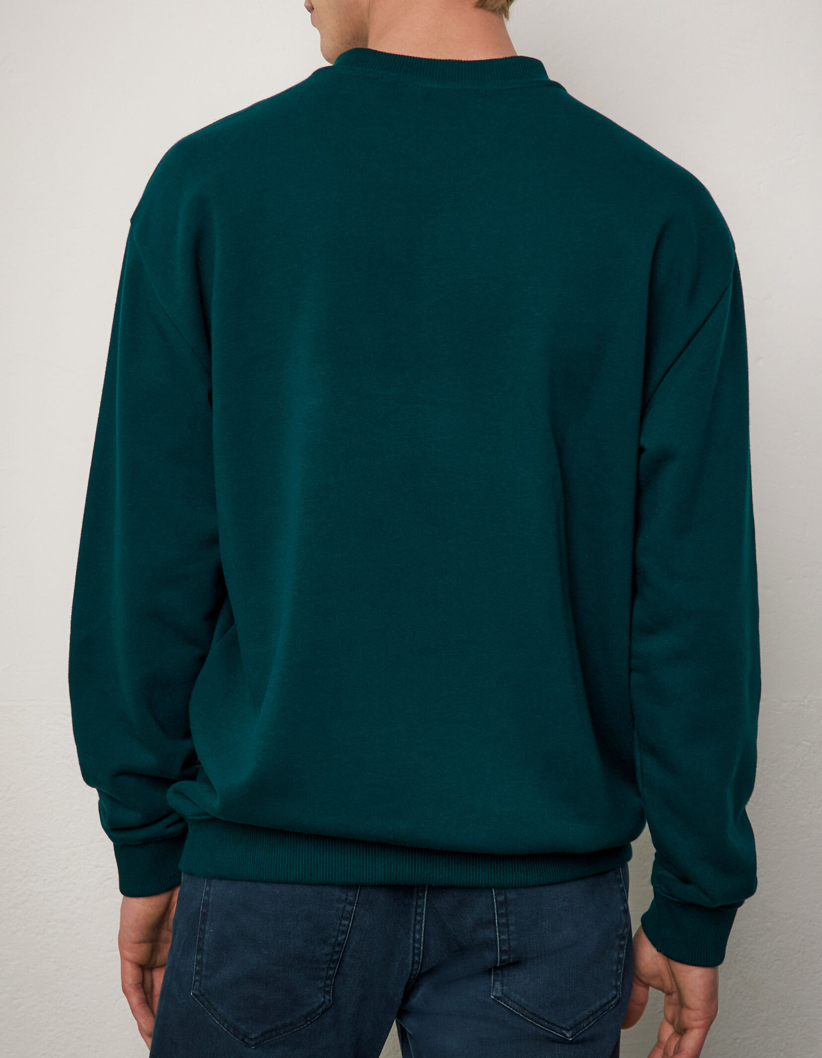 Men's racing green sweatshirt with wrap 
