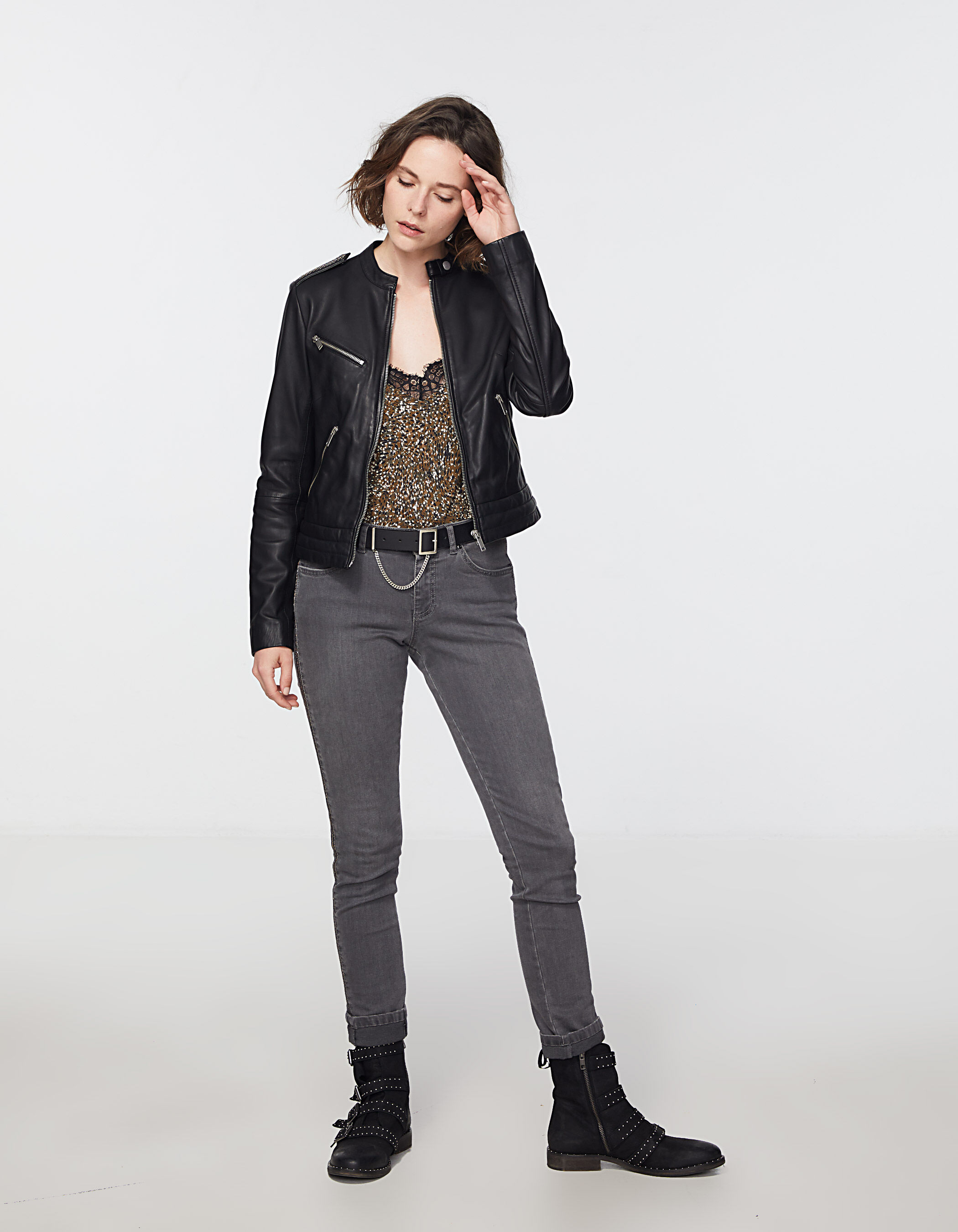 Veste cuir ikks femme 2020 sales