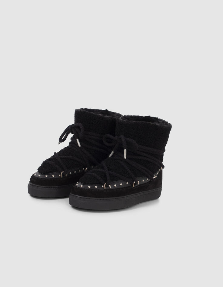 Women’s black INUIKII x IKKS suede fleece-lined boots-2