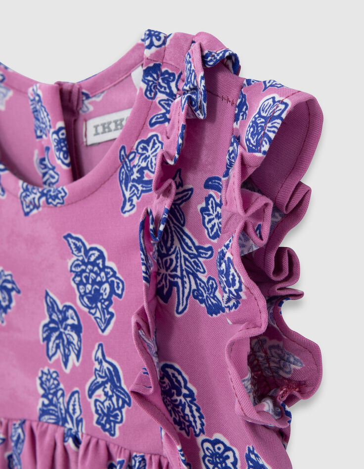 Baby girls’ mauve LENZING™ ECOVERO™ Indian floral dress-5