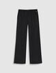 Black wide-leg pants for girl-1