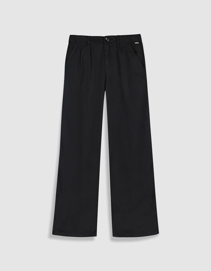 Black wide-leg pants for girl-1